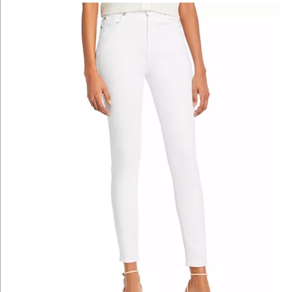 7 for all mankind white skinny jeans